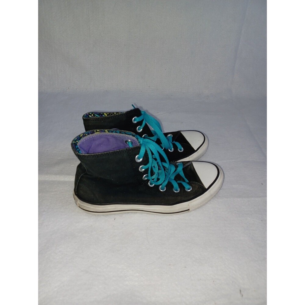 Converse Chuck Taylor All Star Double Tongue Black Purple High top Women's 6
